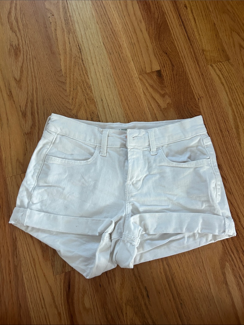 Old Navy White Rolled-Hem Denim Shorts